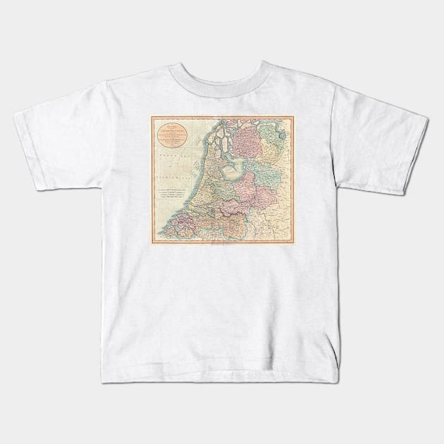 Vintage Map of the Netherlands (1799) Kids T-Shirt by Bravuramedia